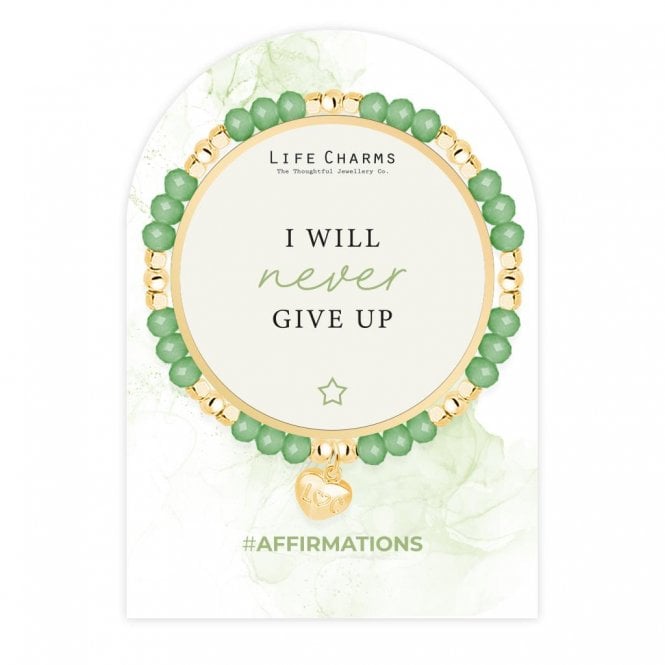 Life Charms Affirmations I Will Never Give Up Bracelet