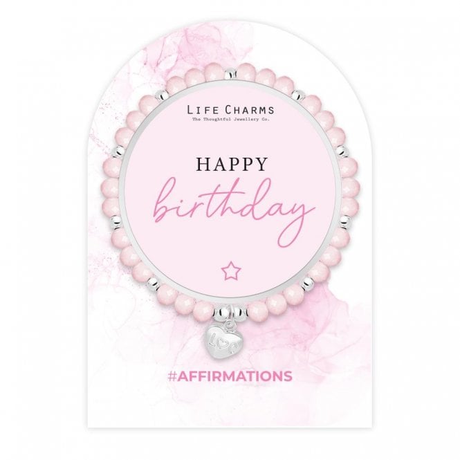Life Charms Affirmations Pink Happy Birthday Blet