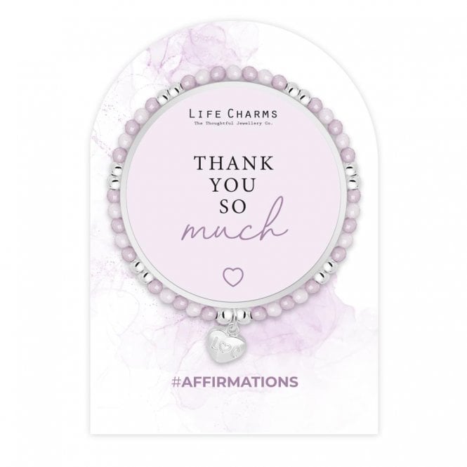 Life Charms Affirmations Purple Thank You So Much Bracelet