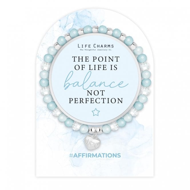 Life Charms Affirmations The Point Of Life Is Balance Not Perfection Bracelet