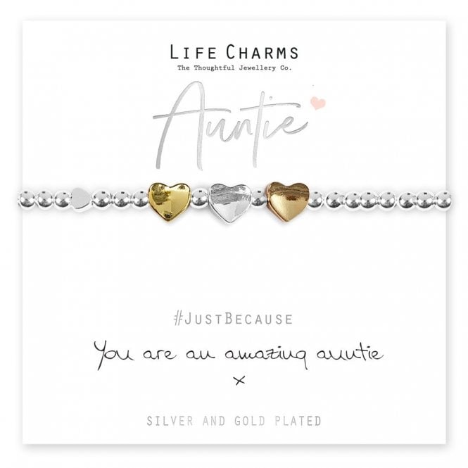 Life Charms Amazing Auntie Hearts Bracelet