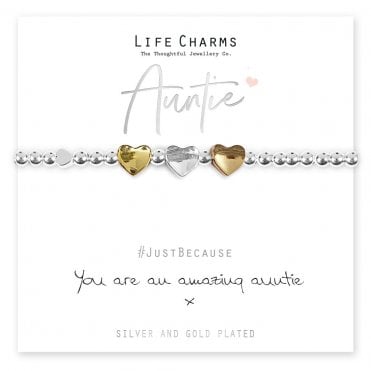 Amazing Auntie Hearts Bracelet