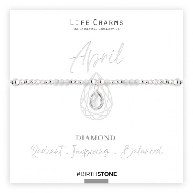 Life Charms April Birthstone Bracelet