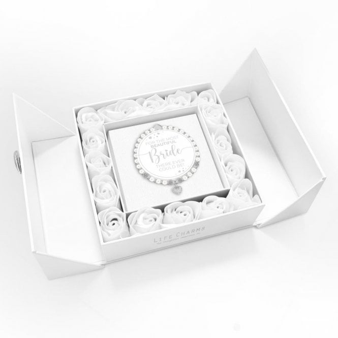 Life Charms Beautiful Bride bracelet in White Flower Box