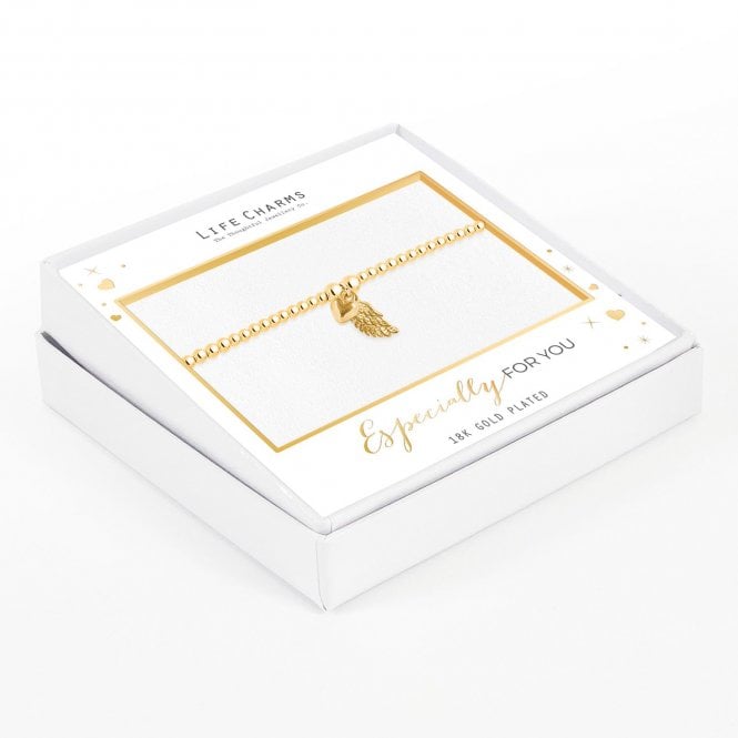 Life Charms Gold Angel Wing Especially For You Brace