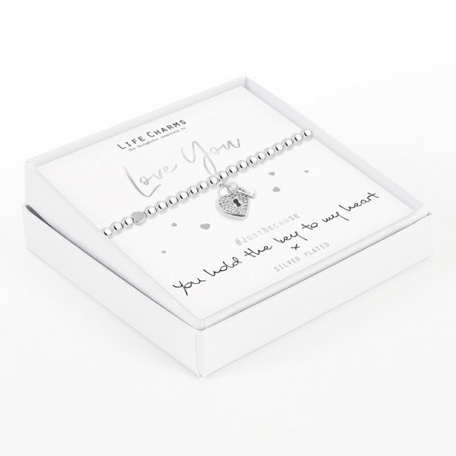 Life Charms Love You Key To Me Heart Bracelet