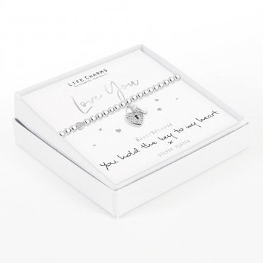 Love You Key To Me Heart Bracelet