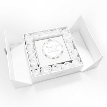 Mother Of The Groom Bracelet in White Flower Box