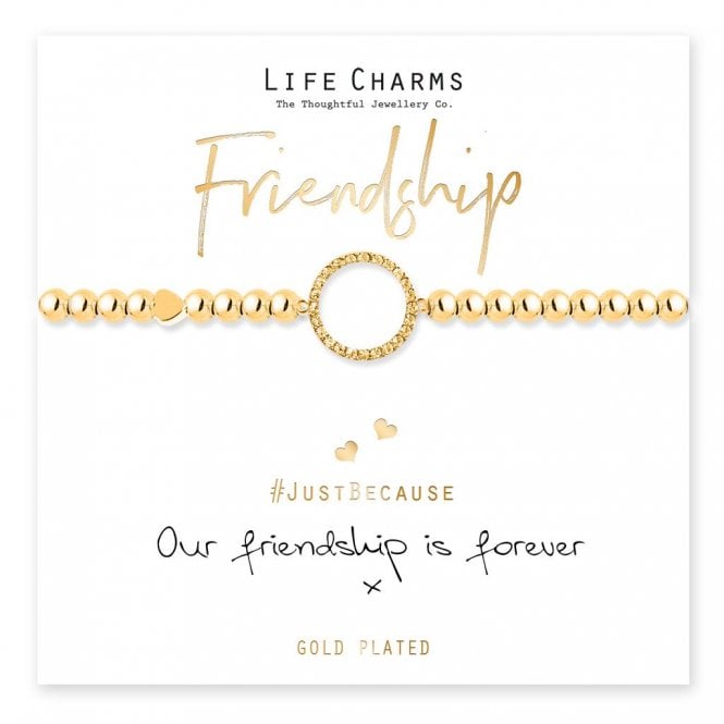 Life Charms Our Friendship is Forever Gold Plated Bracelet