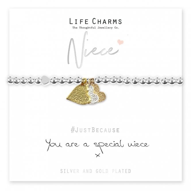 Life Charms Special Niece Textured Heart Bracelet