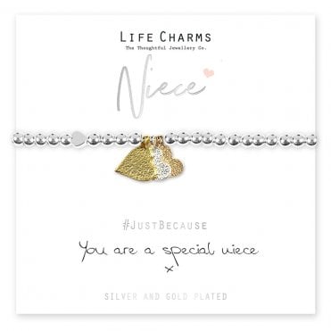 Special Niece Textured Heart Bracelet