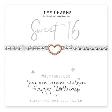 Sweet 16 Rose Gold Heart Bracelet