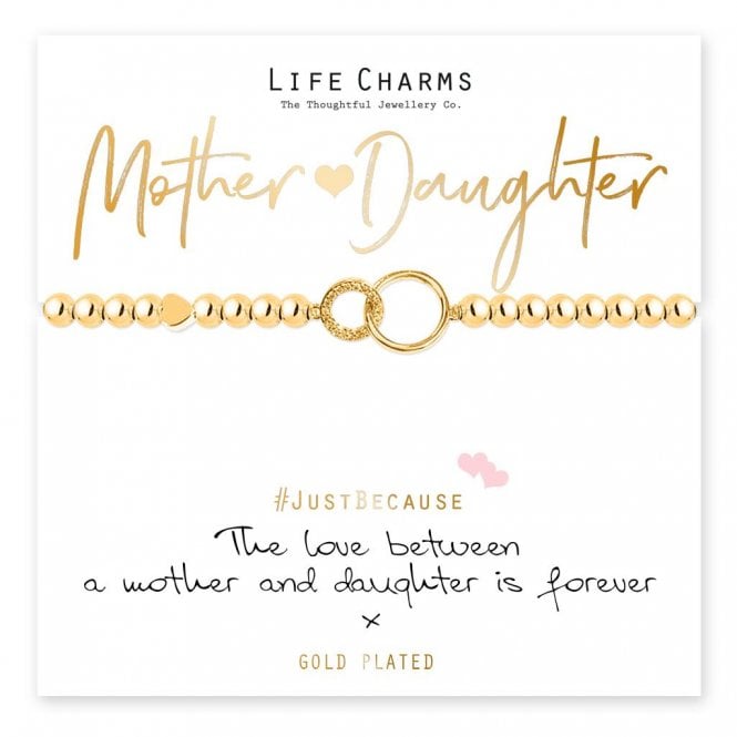 Life Charms The Love Between a Mother & Daughter Gold Plated Bracelet