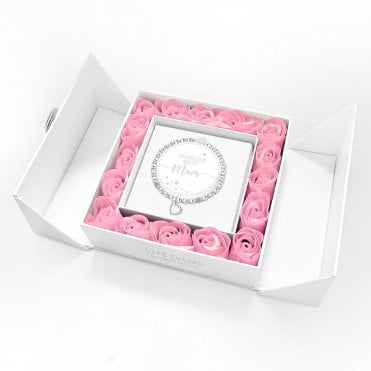 Worlds Best Mum Bracelet in Pink Rose Box
