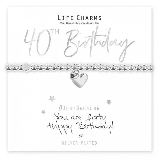Life Charms You Are 40 Heart Bracelet
