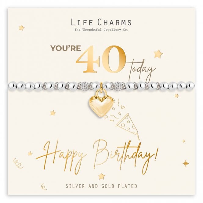 Life Charms You're 40 Today Bracelet