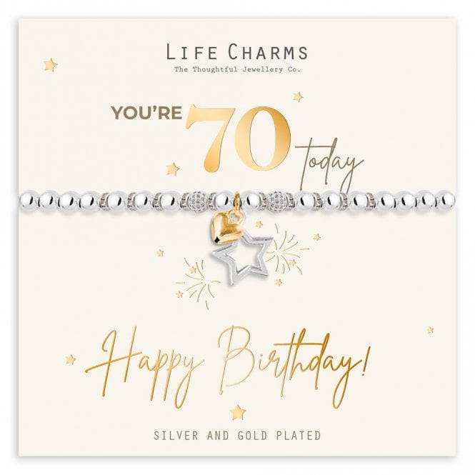Life Charms You're 70 Today Bracelet
