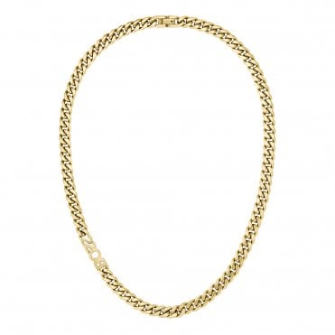 Mens KASSY Gold Plated BOSS Logo Curb Chain 1580770