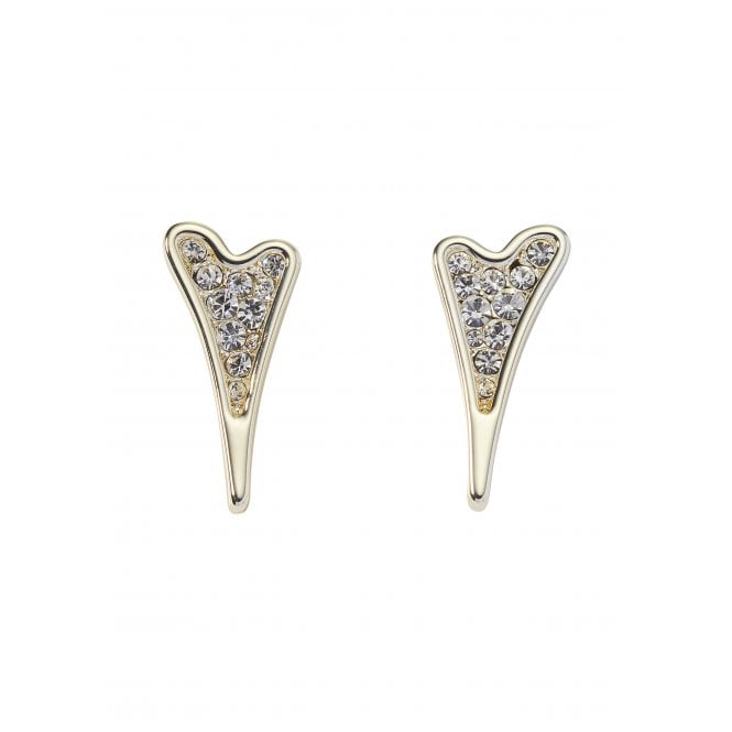 Miss Dee Gold Plated Solid Hrt Crystal Knot Studs