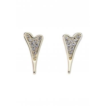 Gold Plated Solid Hrt Crystal Knot Studs