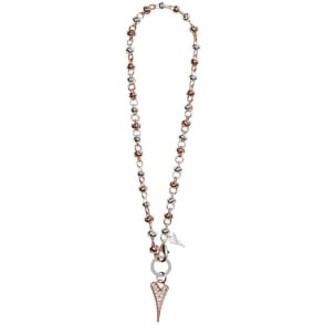 Miss Dee Rose Gold and Silver Plated 2 Colour Crystal Heart Necklace