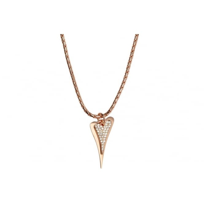 Miss Dee Rose Gold Plated Double Heart Crystal Necklace