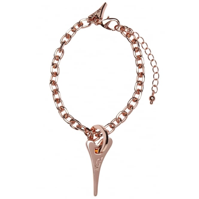 Miss Dee Rose Gold Plated Solid Heart Bracelet