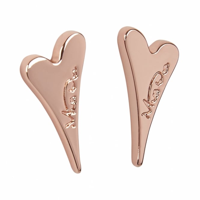Miss Dee Rose Gold Plated Solid Heart Stud Earrings