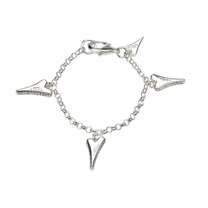 Miss Dee Silver Plated 4 Heart Charm Bracelet