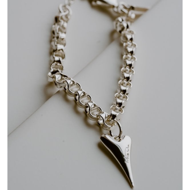 Miss Dee Silver Plated Belcher Heart Bracelet