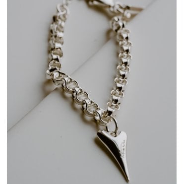 Silver Plated Belcher Heart Bracelet