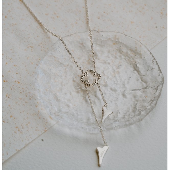 Miss Dee Silver Plated Clover & Heart Necklace