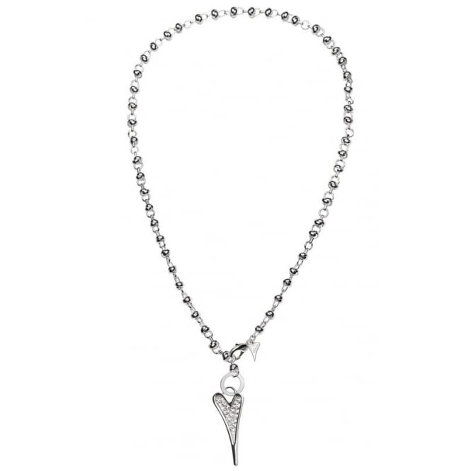 Miss Dee Silver Plated Crystal Heart Knot Necklace