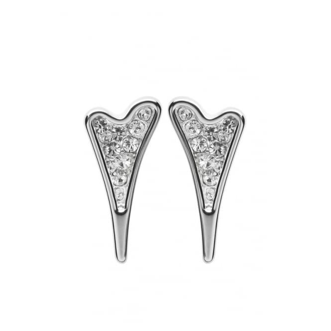 Miss Dee Silver Plated Crystal Heart Stud Earrings