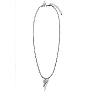 Miss Dee Silver Plated Double Heart Crystal Necklace
