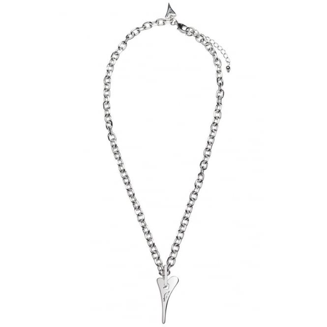 Miss Dee Silver Plated Solid Heart Necklace