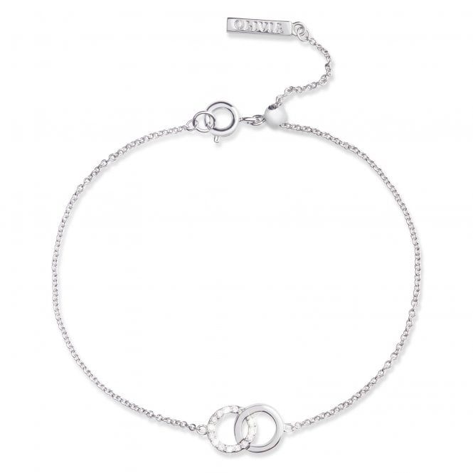 Olivia Burton Bejewelled Interlink Silver Chain Bracelet OBJCOB09