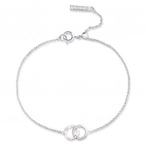 Bejewelled Interlink Silver Chain Bracelet  OBJCOB09