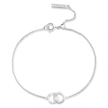 Bejewelled Interlink Silver Chain Bracelet  OBJCOB09
