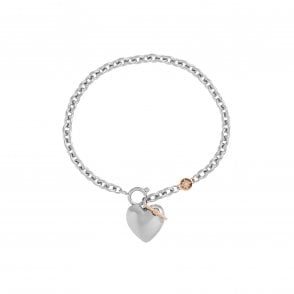 Classic Knot Heart Silver Bracelet  24100035