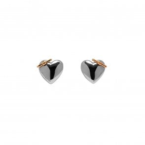 Classic Knot Heart Silver Stud Earrings 24100038