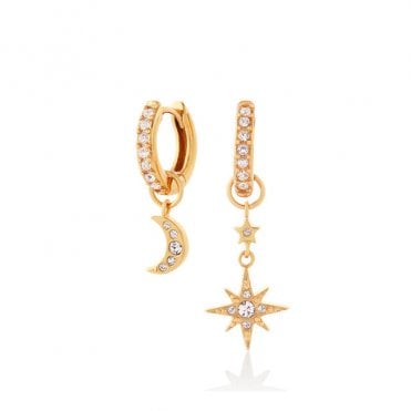 Gold Celestial Moon and North Star Huggies OBJCLE39