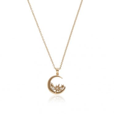 Gold Celestial Moon Pendant OBJCLN35