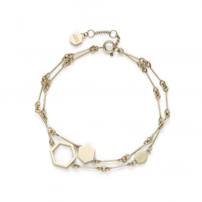 Olivia Burton Gold Plated Honeycomb Double Layered Bracelet 24100308