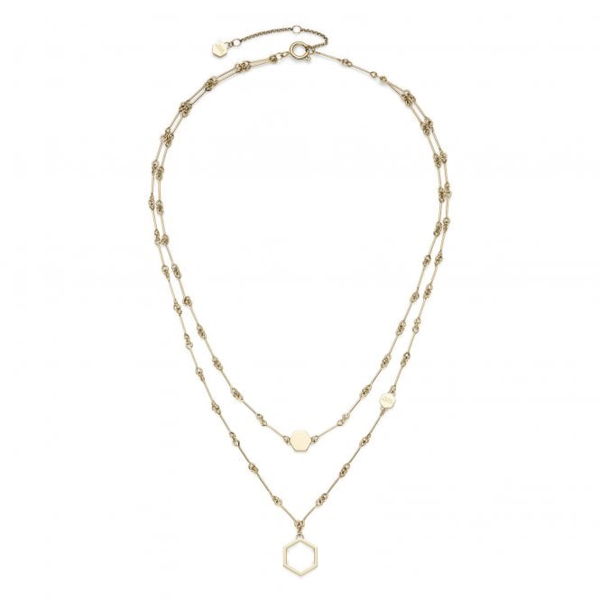 Olivia Burton Gold Plated Honeycomb Double Layered Necklace 24100306