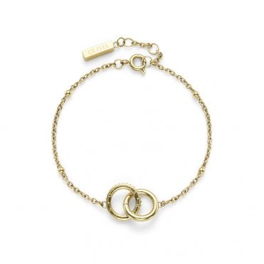 Ladies Amity Interlock Gold Plated  Beaded Bracelet 24100315