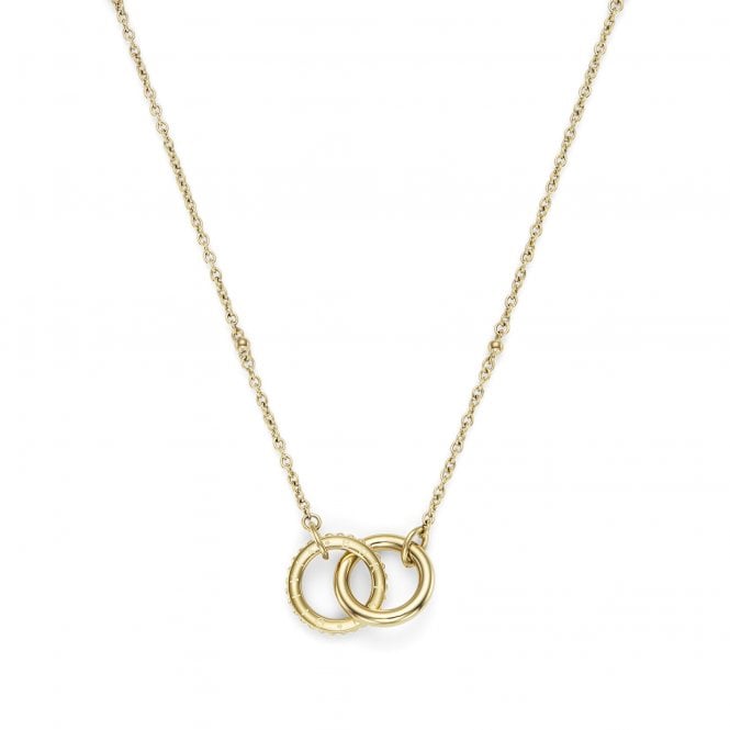 Olivia Burton Ladies Amity Interlock Gold Plated Beaded Necklace 24100312