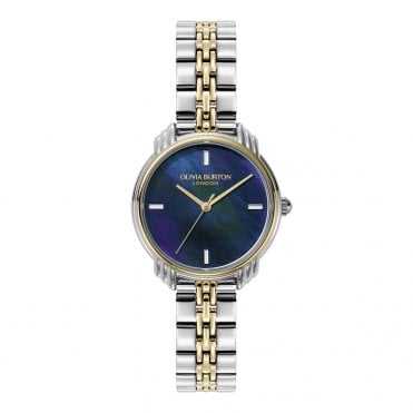 Ladies ART DECO 2.0 Round Black Mother of Pearl Dial 2 Colour Bracelet Watch 24000296