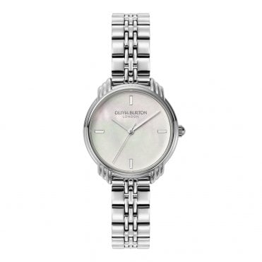 Ladies ART DECO 2.0 Round Mother of Pearl Dial Stainless Steel Bracelet Watch 24000293