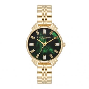 Ladies Art Deco Gold Green Dial Watch OB16DC02